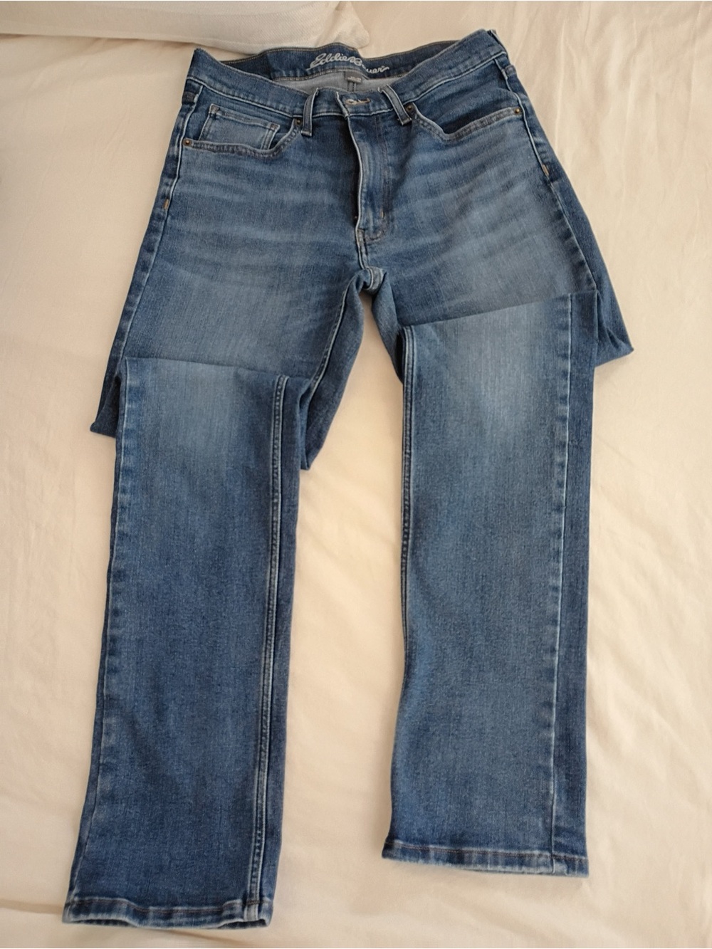 Eddie Bauer Men's Straight-Leg Blue Jeans